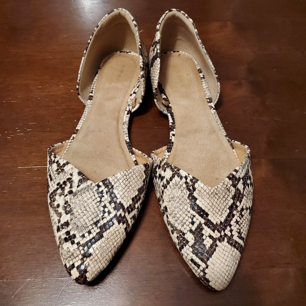 Snake print flats